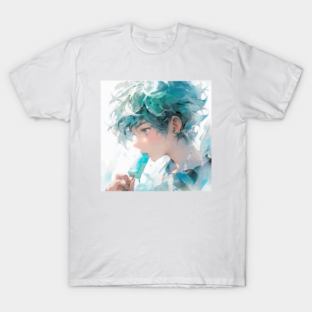 Hot summer boy watercolor T-Shirt by etherElric